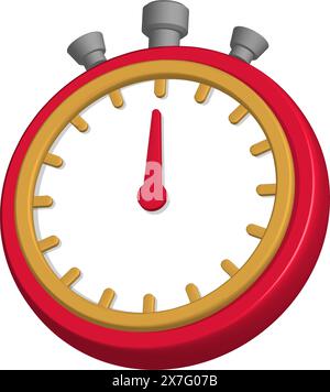 Vector illustration of timer, stopwatch (3D) Stock Vector