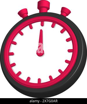Vector illustration of timer, stopwatch (3D) Stock Vector