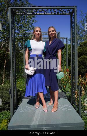 Lady Amelia Spencer and Lady Eliza Spencer in the Boodles National Gallery garden, at the Chelsea Flower Show at the Royal Hospital Chelsea in London. Picture date: Monday May 20, 2024. Stock Photo