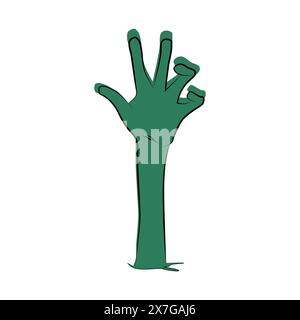 Zombie hand icon. Silhouette for Halloween decorations Stock Vector