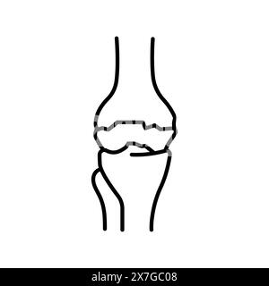 Arthritis line black icon. Human disease sign for web page, mobile app, button, logo. Vector isolated button. Editable stroke. Stock Vector