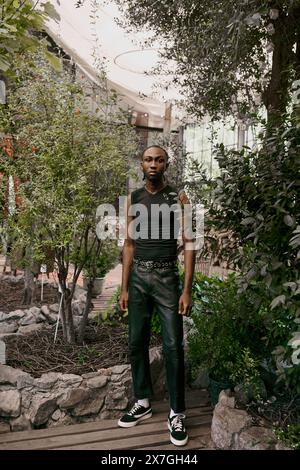 Handsome African American man with sophisticated style hiding among ...