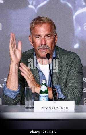 Cannes, France. 20th May, 2024. Kevin Costner attends the ' Horizon: An American Saga ' press conference at the 77th annual Cannes Film Festival at Palais des Festivals on May 20, 2024 in Cannes, France. (Credit Image: © Beata Zawrzel/ZUMA Press Wire) EDITORIAL USAGE ONLY! Not for Commercial USAGE! Stock Photo