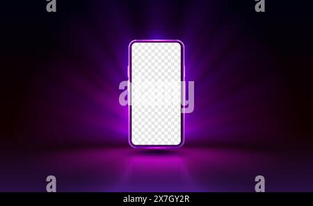 Smartphone mobile screen, technology mobile display light. transparent screen Vector Stock Vector