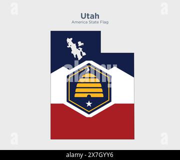 Utah State (USA) Map with Set of Infographic Elements in Red Color in ...