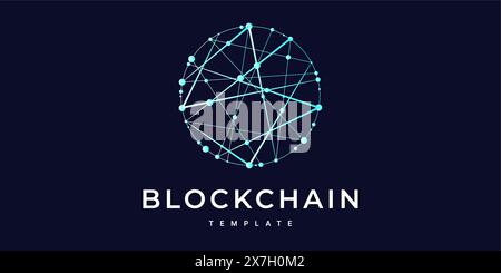 Sign, logo Blockchain transaction Stock Vector
