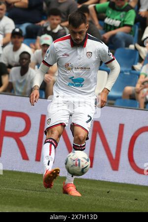 Foto Gianni Santandrea/LaPresse 19 maggio 2024 Reggio Emilia, Italia - sport, calcio - Sassuolo vs Cagliari - Campionato di calcio Serie A Tim  2023/2024 - Stadio Mapei. Nella foto: Gaetano   Photo Gianni Santandrea/LaPresse May 19, 2024 Reggio Emilia, Italy - sports, soccer - Sassuolo vs Caglairi - Serie A Tim 2023/2024 football championship - Mapei Stadium. In the picture: Gaetano Stock Photo