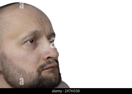 This portrait captures the composed and assured presence of a 45-year-old man. Stock Photo