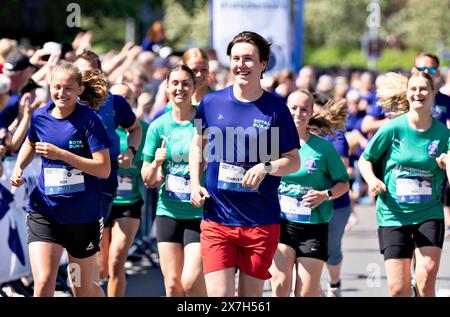 Broenderslev, Denmark. 20th May, 2024. Crown Prince Christian runs One Mile during the Royal Run in Broenderslev, Monday the 20th of May 2024. Royal Run is an annual fitness run, which takes place in several Danish cities. The run was first held on the 21st of May 2018 on the occasion of the king's 50th birthday, and the royal family has participated in the Royal Run ever since. In 2024, there are 95, 106 registered nationwide for the fitness run which is held for the sixth time. (Photo: Henning Bagger/Ritzau Scanpix) Credit: Ritzau/Alamy Live News Stock Photo