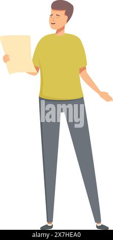 A casually dressed young man smiling and jumping, Vector Illustration ...