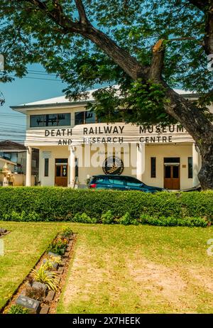 Allied POW cemetery next to the Death Railway Museum in Kanchanaburi, Thailand Stock Photo