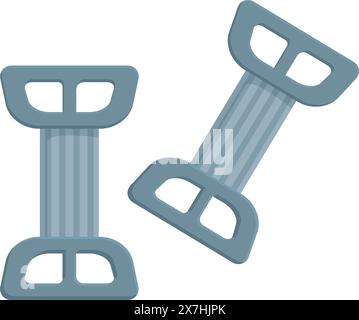 Colorful and trendy cartoon dumbbell weights illustration for fitness and strength training in the gym, isolated vector design with cool tones for a healthy and active lifestyle Stock Vector