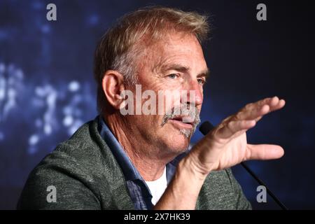 Cannes, France. 20th May, 2024. Kevin Costner attends the ' Horizon: An American Saga ' press conference at the 77th annual Cannes Film Festival at Palais des Festivals on May 20, 2024 in Cannes, France. (Photo by Beata Zawrzel/NurPhoto) Credit: NurPhoto SRL/Alamy Live News Stock Photo