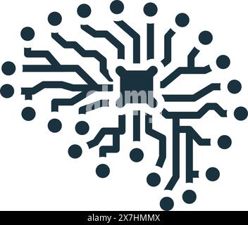 Artificial Intelligence icon. Monochrome simple Virtual Assistant icon for templates, web design and infographics Stock Vector