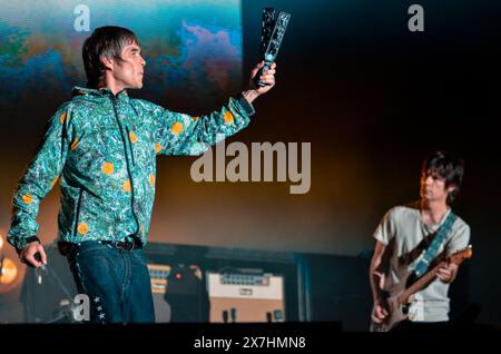 Ian Brown and John Squire - The Stone Roses, V2012, Hylands Park, Chelmsford, Essex, Britain - 18 August 2012 Stock Photo