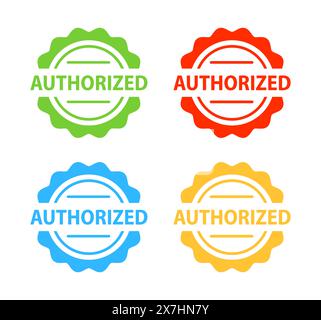 Authorized Dealer, Colorful label on white background Stock Vector