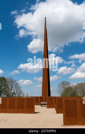 Memorial spire and walls, International Bomber Command Centre, Lincoln City, Lincolnshire, England, UK Stock Photo