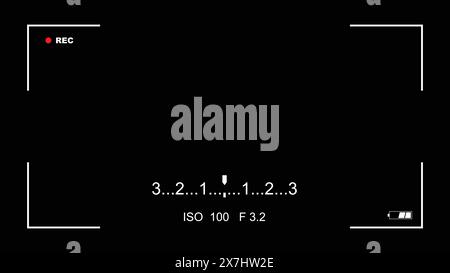 Video Recording frame layout viewfinder, Camera viewfinder, Video Camera Recording Screen, Camera Recording Screen Overlay, Camera ISO and Aperture wi Stock Vector