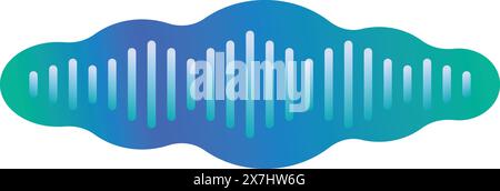 Vibrant abstract blue soundwave illustration with gradient design on isolated white background, representing modern technology and digital audio frequency waveform concept Stock Vector