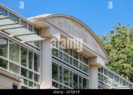 Vichy, France - June 18, 2023: Facade of the Vichy Célestins SPA Hotel, in the center of Vichy Stock Photo