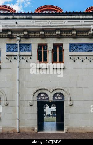 Historic facade of Thermes des Dômes (well being cures, thermal spa) in Vichy, France Stock Photo