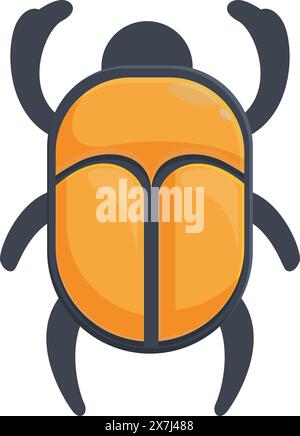 Colorful cartoon illustration of a friendly. Vibrant orange beetle character in a modern. Flat design. Perfect for educational teaching materials on insect biology and entomology. With clean Stock Vector