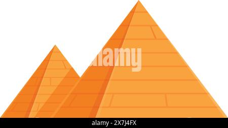 Vibrant orange geometric mountain illustration with vector graphic design in a modern. Artistic. And minimalistic style Stock Vector