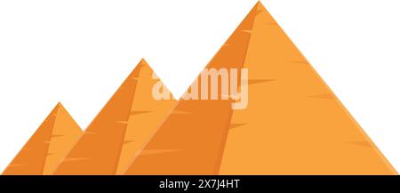 Vector illustration of stylized orange mountains, perfect for backgrounds and design elements Stock Vector