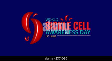 World Sickle Cell Day. background, banner, card, poster, template., The vector graphic of World Sickle Cell Awareness Day is good for celebrating Stock Vector