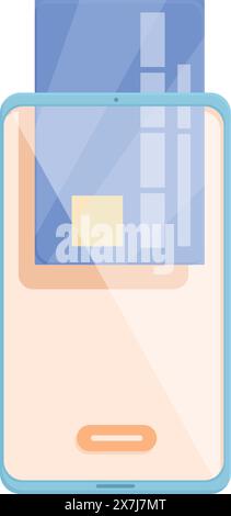 Modern smartphone illustration with a transparent screen and stylish flat design Stock Vector