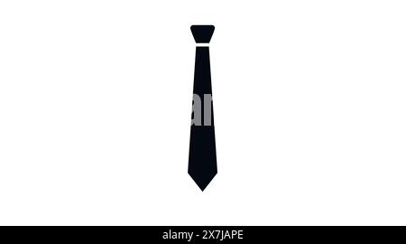 Tie Icon. Vector flat editable black and white illustration of a tie Stock Vector