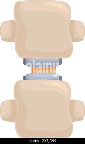 Vector illustration of a topdown view of a modern beige office chair, perfect for layout plans Stock Vector