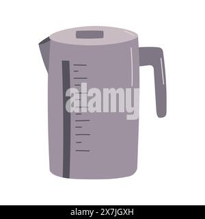 Grey electric kettle on white background. Stock Vector