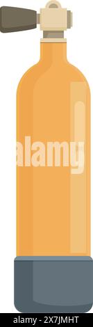 Digital illustration of a classic seltzer water bottle, designed in a modern flat style Stock Vector