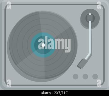 Modern turntable vector illustration with retro, vintage, and hifi equipment for music lovers and djs flat design artwork isolated on white background Stock Vector