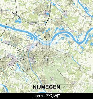 Nijmegen, Netherlands Poster map art Stock Vector