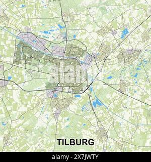 Tilburg, Netherlands Poster map art Stock Vector