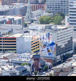 Los Angeles, USA. 20th May, 2024. A mural created by Boyle Heights artist Robert Vargas of Shohei Ohtani of the Los Angeles Dodgers at the Miyako Hotel in the LIttle Tokyo district in Los Angeles, California on May 19, 2024.Armando Arorizo (Credit Image: © Arorizo/Prensa Internacional via ZUMA Press Wire) EDITORIAL USAGE ONLY! Not for Commercial USAGE! Stock Photo