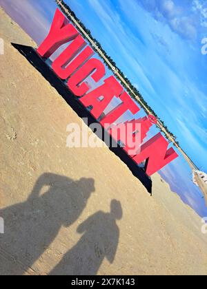 Yucatan, Mexico - Nov 22 2022: Las Coloradas with pink water is a small fishing port located in an estuary on the northern coast of the Peninsula Stock Photo