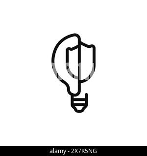 Edit idea linear icon. Electric light bulb ecology. Electricity energy vector. Electrical protection of the light bulb circuit. Business vector. Vecto Stock Vector