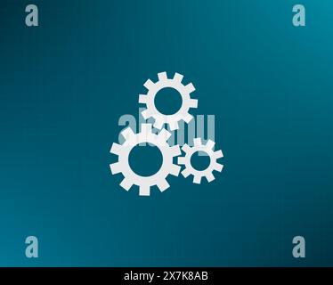 Flat icon of gears Stock Vector