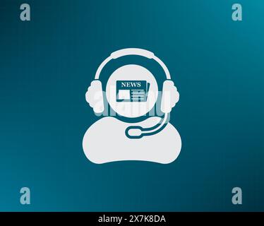 Vector news reporter icon Stock Vector