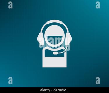 man with headphones vector icon Stock Vector