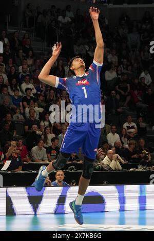 Barthélémy Chinenyeze of France during the International Friendly Volleyball match between France and Netherlands on May 18, 2024 at Co'met Arena in Orléans, France - Photo Laurent Lairys / DPPI Stock Photo