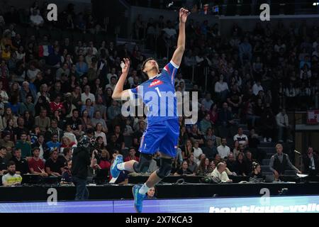 Barthélémy Chinenyeze of France during the International Friendly Volleyball match between France and Netherlands on May 18, 2024 at Co'met Arena in Orléans, France - Photo Laurent Lairys / DPPI Stock Photo