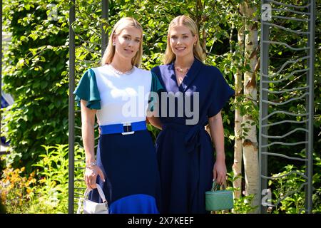 London, UK. 20 May 2024. Lady Amelia and Eliza Spencer in the Boodles National Gallery garden during the press day of the RHS Chelsea Flower Show, at the Royal Hospital Chelsea in London. Photo credit should read: Matt Crossick/Empics/Alamy Live News Stock Photo