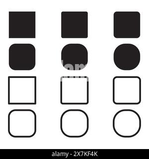 vector rectangle outline set element design Stock Vector
