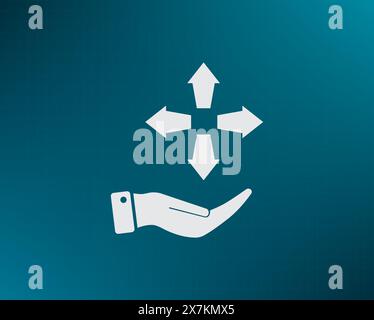 Arrows in four directions vector icon. Stock Vector