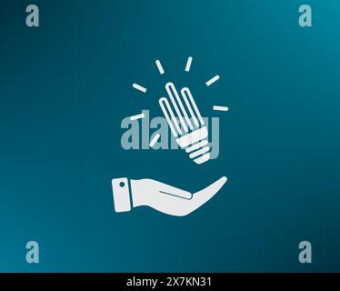 Light bulb energy-saving, vector icon. Stock Vector