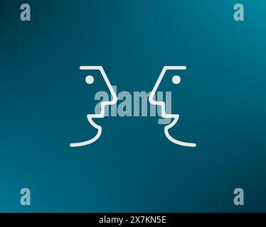 Dialogue of people. An image of people's conversation. Interlocutors, communication. Vector image of two chatting people. Negotiations, discussion. Stock Vector